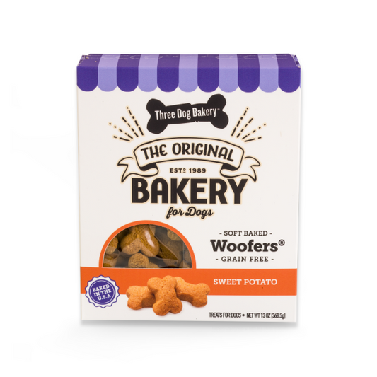 Three Dog Bakery Soft Baked Woofers GrainFree SwPotato 13 oz