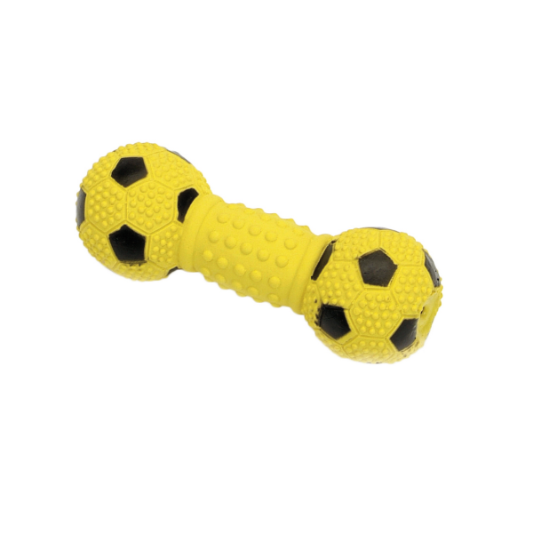 Rascals Latex Soccer Ball Dumbbell Dog Toy, Yellow, 5.5-in (Size: 5.5-in)