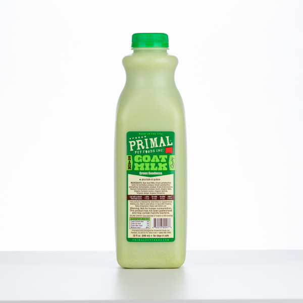 Primal Frozen Raw Goat Milk Green Goodness Quart / 32 oz