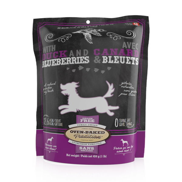 Oven-Baked Tradition Dog GF Treats Duck & Blueberry 16 oz