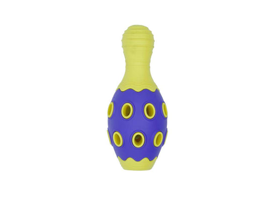 BUDZ Rubber Dog Toy Astro BOWLING PIN 6" YELLOW