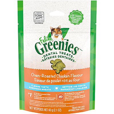 "GREENIES	Dental Treat Oven Roasted Chicken 2.1OZ (10) | Cat"