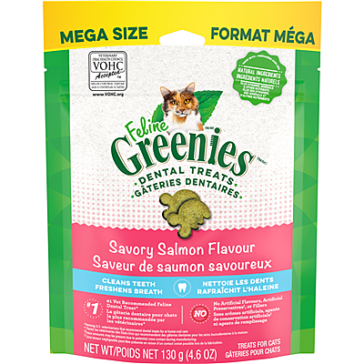 GREENIES	Dental Treat Savory Salmon 4.6OZ (10) | Cat