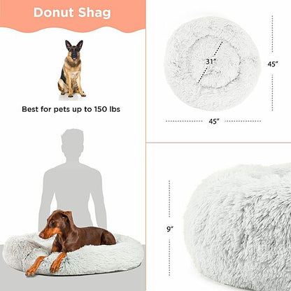 Donut Shag Bed Grey XLarge 45x45