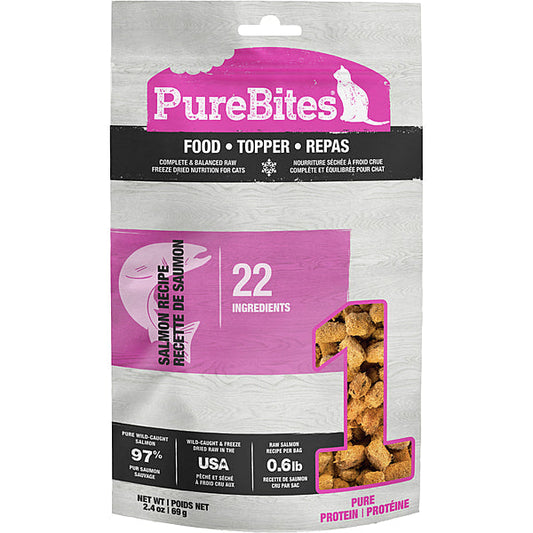 PureBites Salmon Recipe Freeze-Dried Cat Food Topper, 2.4-oz (Size: 2.4-oz)