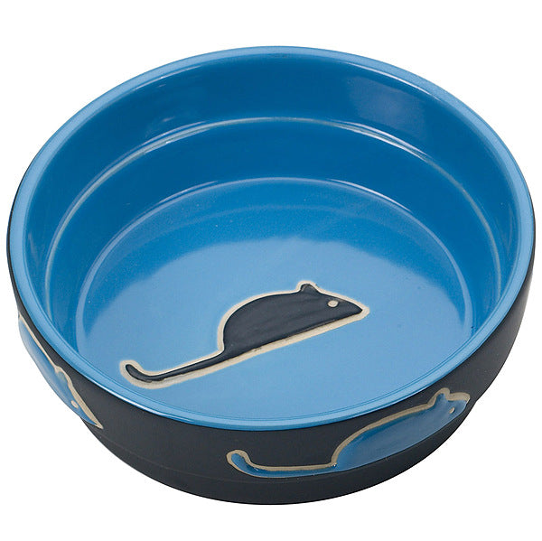 Fresco Cat Dish Blue 5"