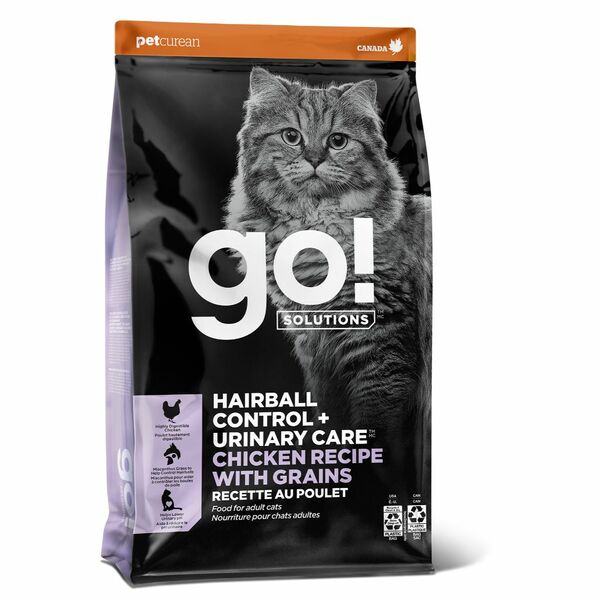 Go! Hairball & Urinary Chicken W/grains Cat 12lb