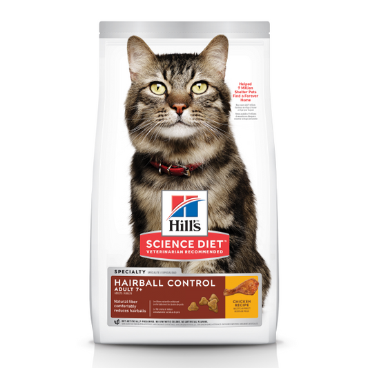 Hills Science Diet Cat Adult 7+ Hairball Control Chk 3.5 Lb