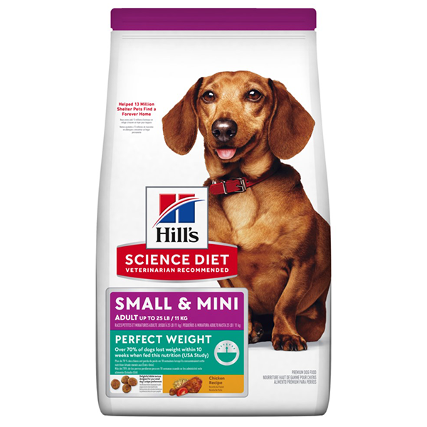 Hills Science Diet Dog Adult Perfect Weight Sm&Mn Chk.12.5Lb