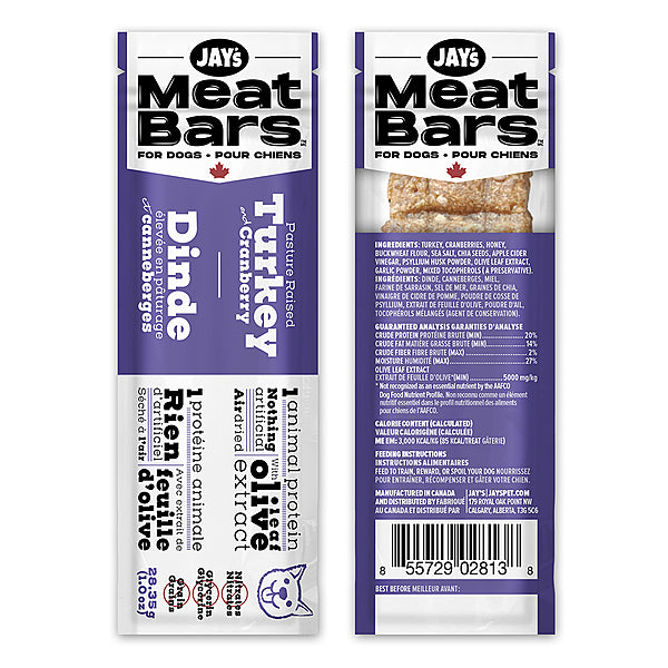 Meat Bars Turkey & Cranberry 12/28.35GM