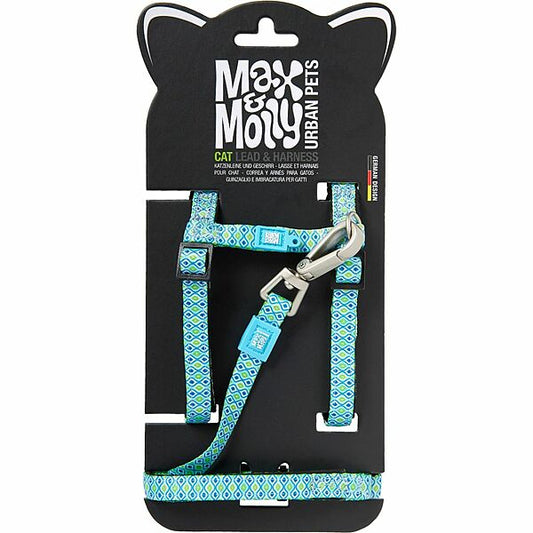 Neoprene Harness w/Leash Retro Blue | Cat