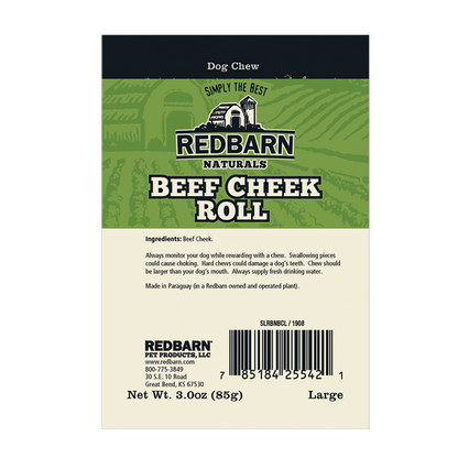 REDBARN Beef Cheek Roll Small/Medium 25ct