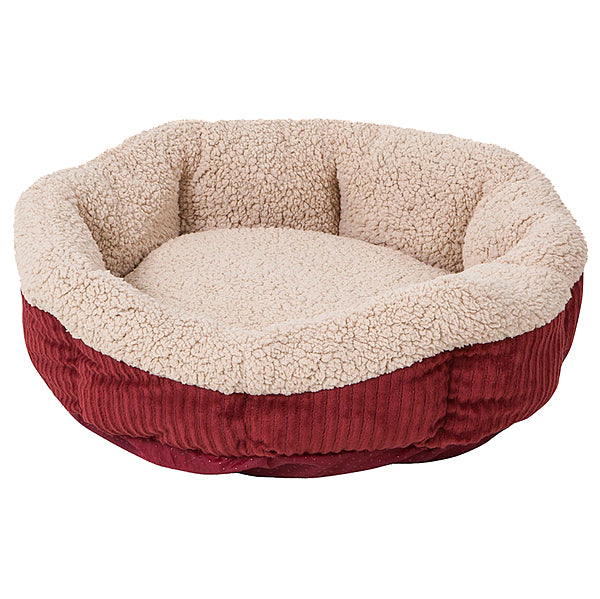 Self Warming Oval Lounger Red&Cream19"|Cat