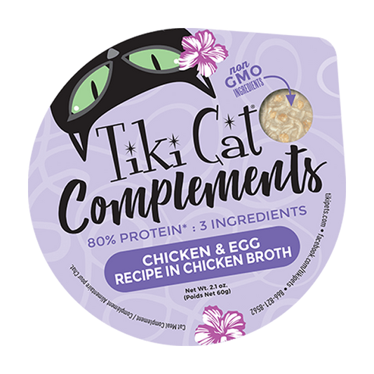 Tiki Cat Complements Wet Topper Chicken & Egg 8/2.1 oz