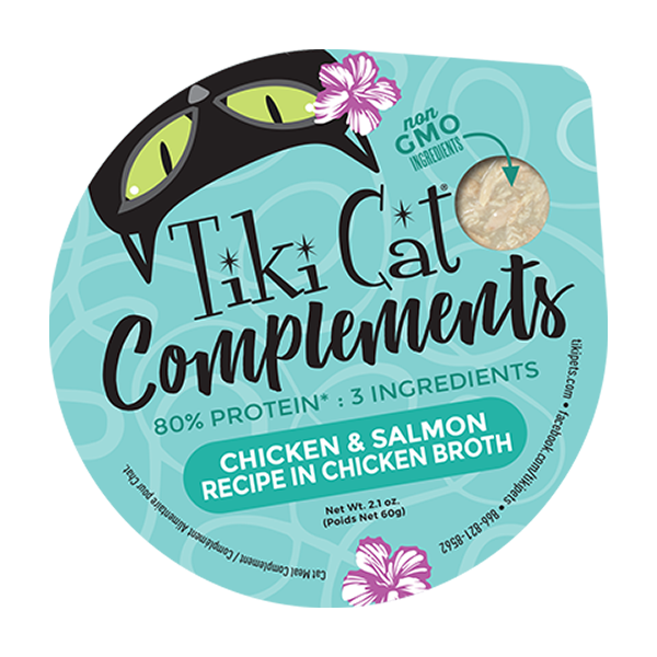 Tiki Cat Complements Wet Topper Chicken & Salmon 8/2.1 oz