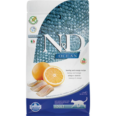 N&D Ocean Herring& Orange -Adult Cat 3.3 Lb